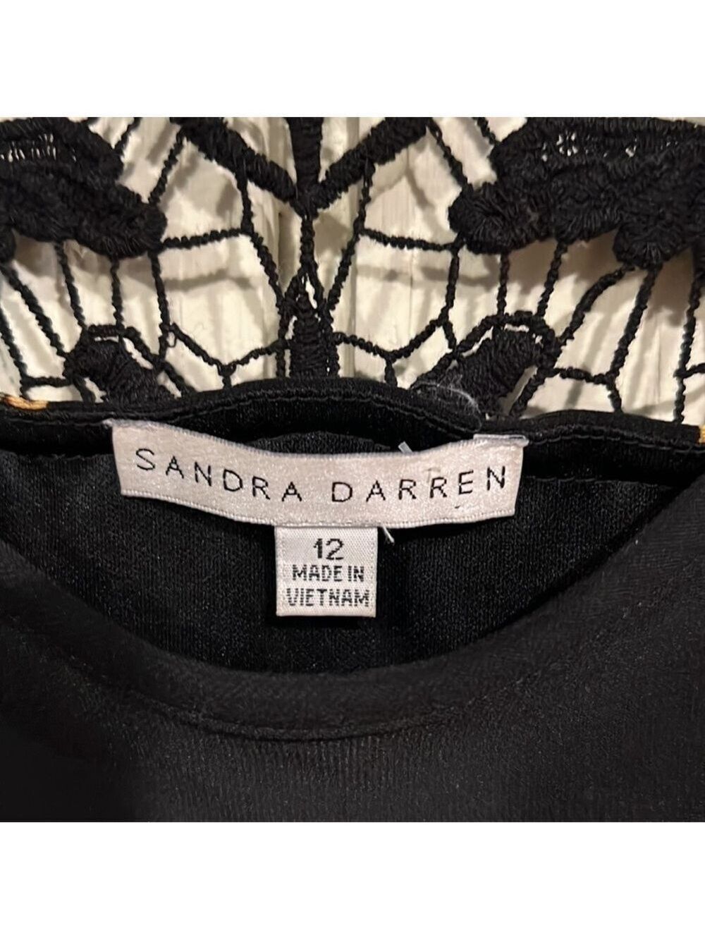 Sandra Darren Maxi Dress Crochet Back Size 12 - Picture 5 of 15